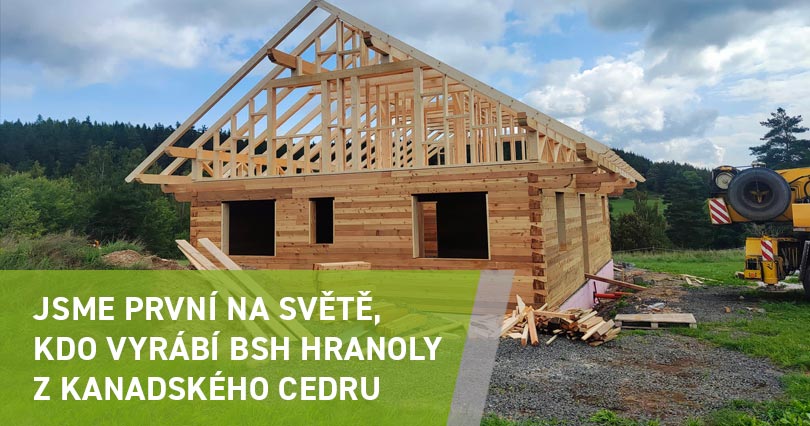 Na vlastní BSH/KVH lince jsme vyrobili BSH z cedru. Jako první na světě