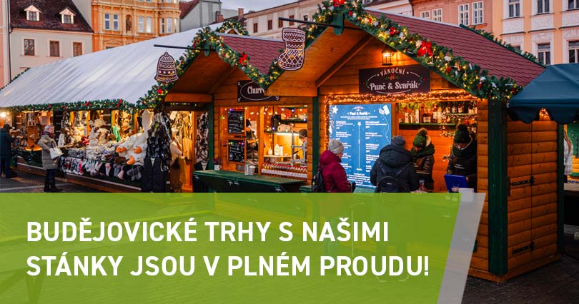 Budějovické adventní trhy s našimi stánky jsou v plném proudu!